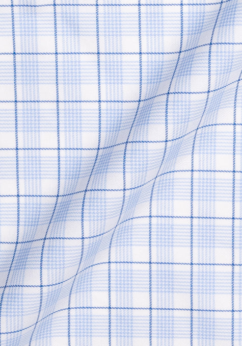 Wrinkle-Free Blue Super-Soft Tartan Performance Stretch
