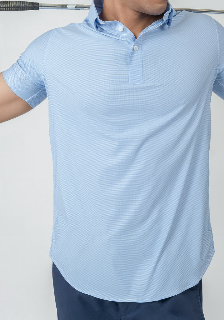 Wrinkle-Free Micro Houndstooth Performance Stretch Polo Shirt
