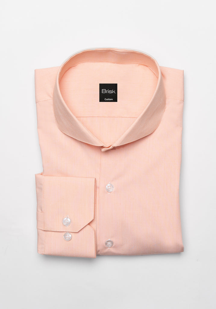 Wrinkle-Free Pastel Orange Pin Stripes Shirt
