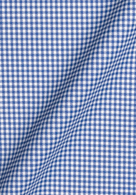 Wrinkle-Free Royal Blue Mini Gingham
