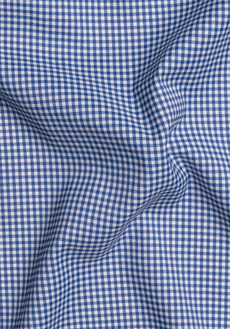 Wrinkle-Free Royal Blue Mini Gingham
