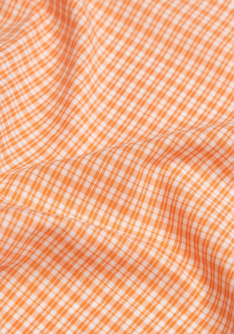 Wrinkle-Free Tangerine Checkered Performance Stretch
