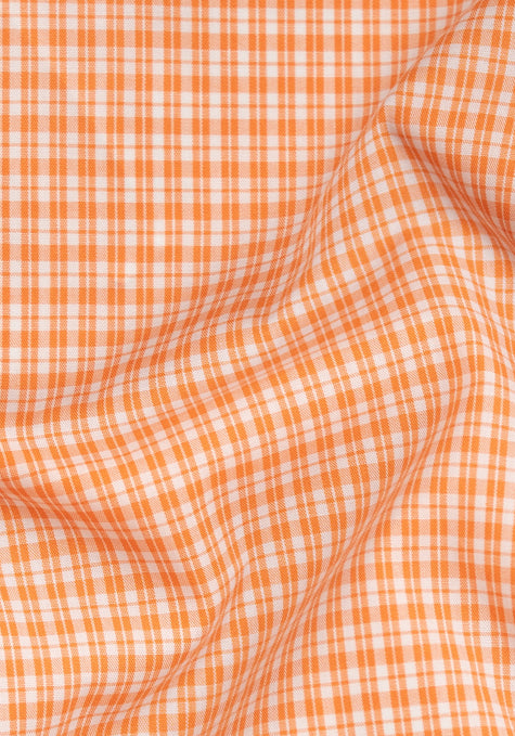 Wrinkle-Free Tangerine Checkered Performance Stretch
