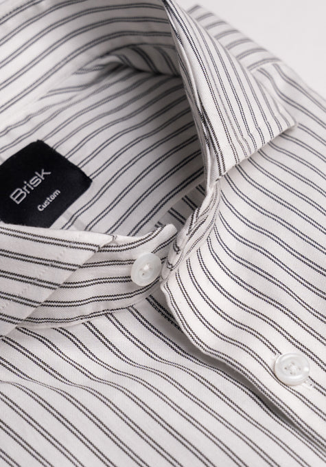 Black On White Oxford Stripes Shirt